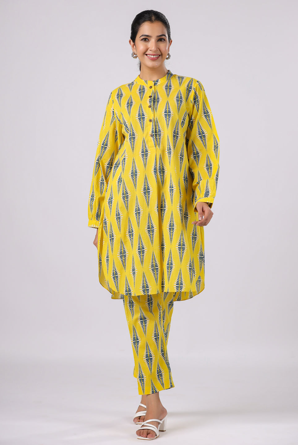 Diamond Print on Crimson Cotton Shirt Co-ord Set | Jaipurrang | Women's Ethnic Wear