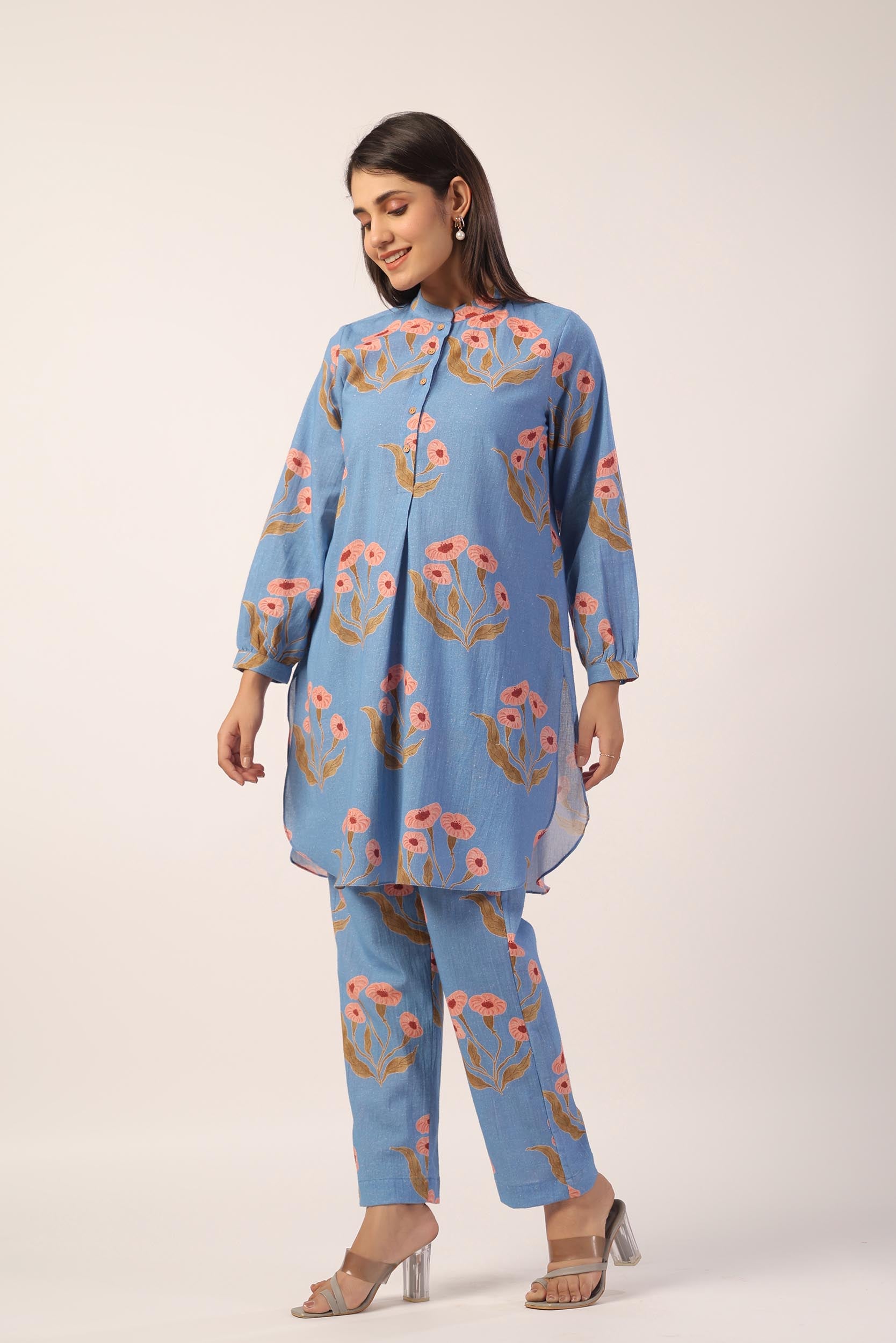 FLOWER BUTTA CO-ORD SET POWDER BLUE