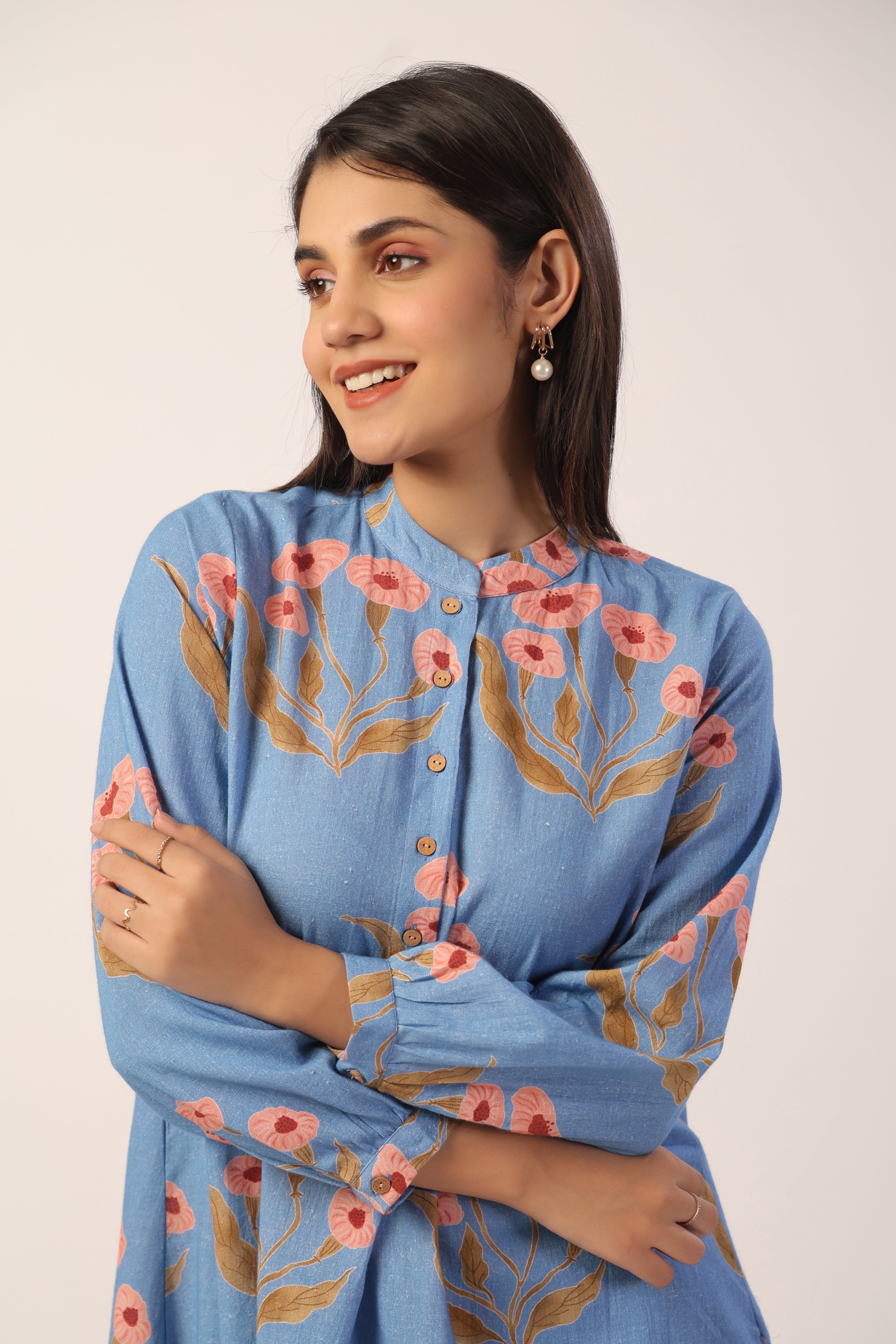 FLOWER BUTTA CO-ORD SET POWDER BLUE