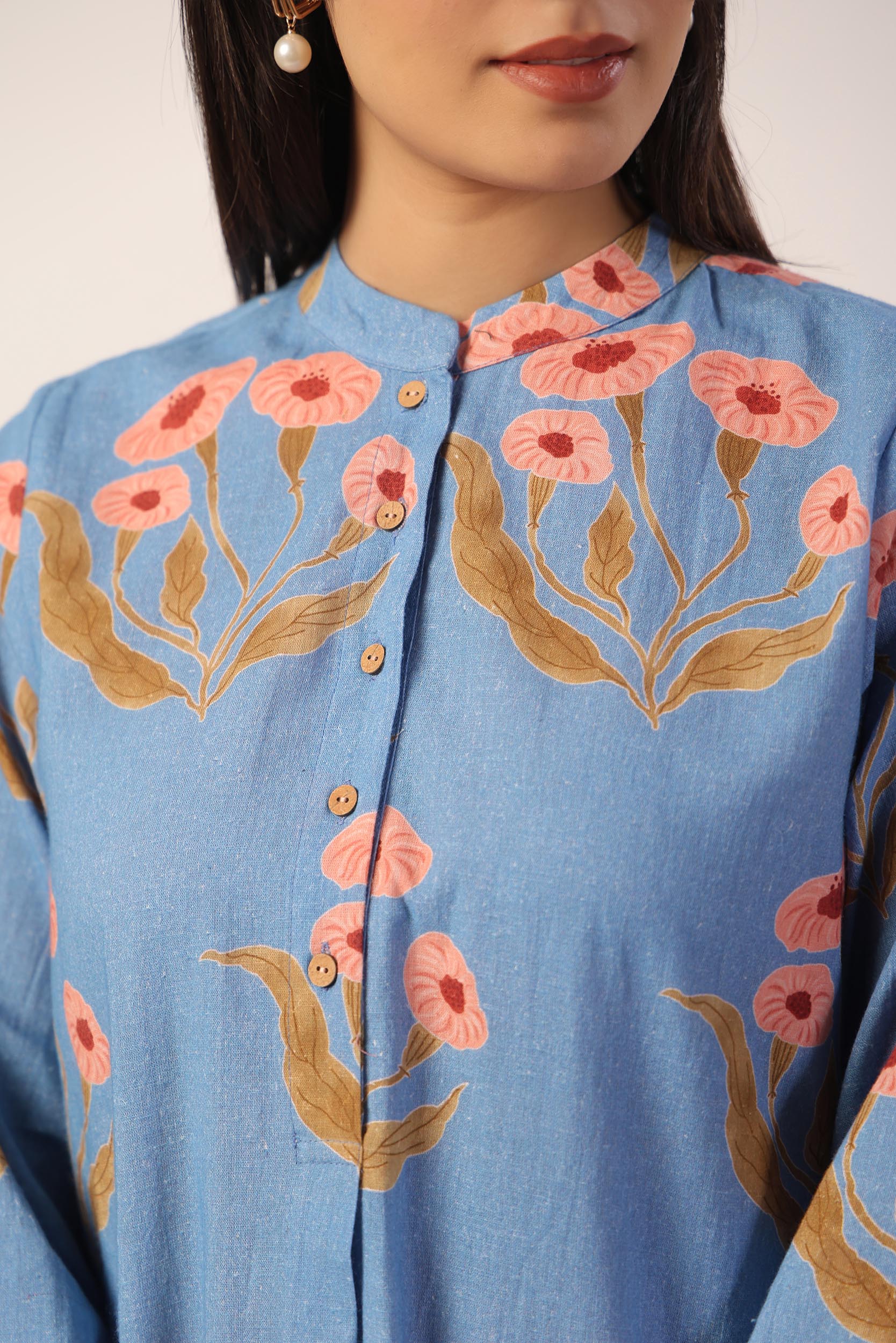 FLOWER BUTTA CO-ORD SET POWDER BLUE