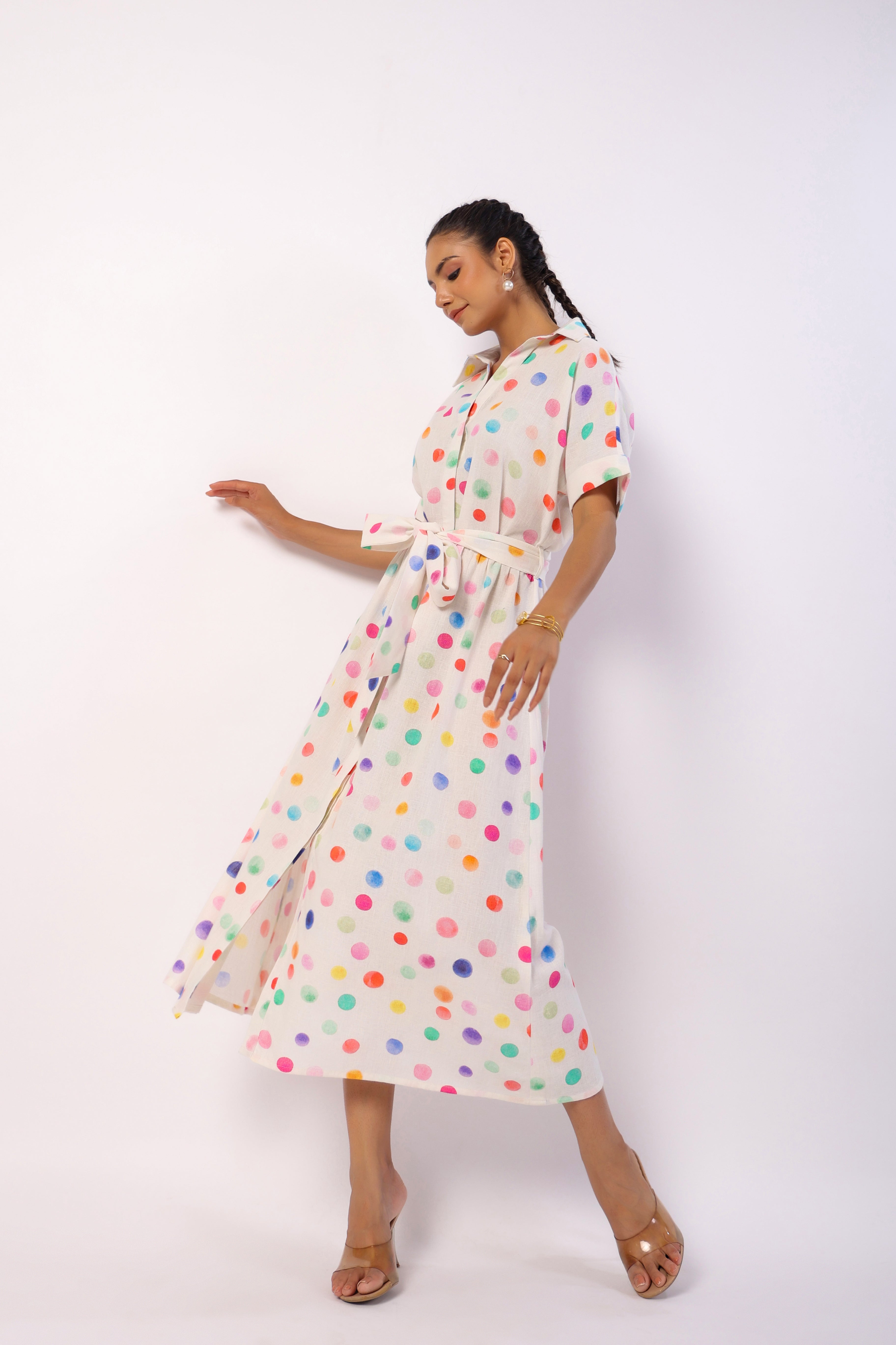 POLKA DOT SHIRT DRESS jaipurrang